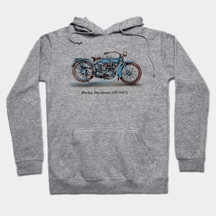 Drawing of Vintage Classic Motorbike HD 11F 1915 Hoodie